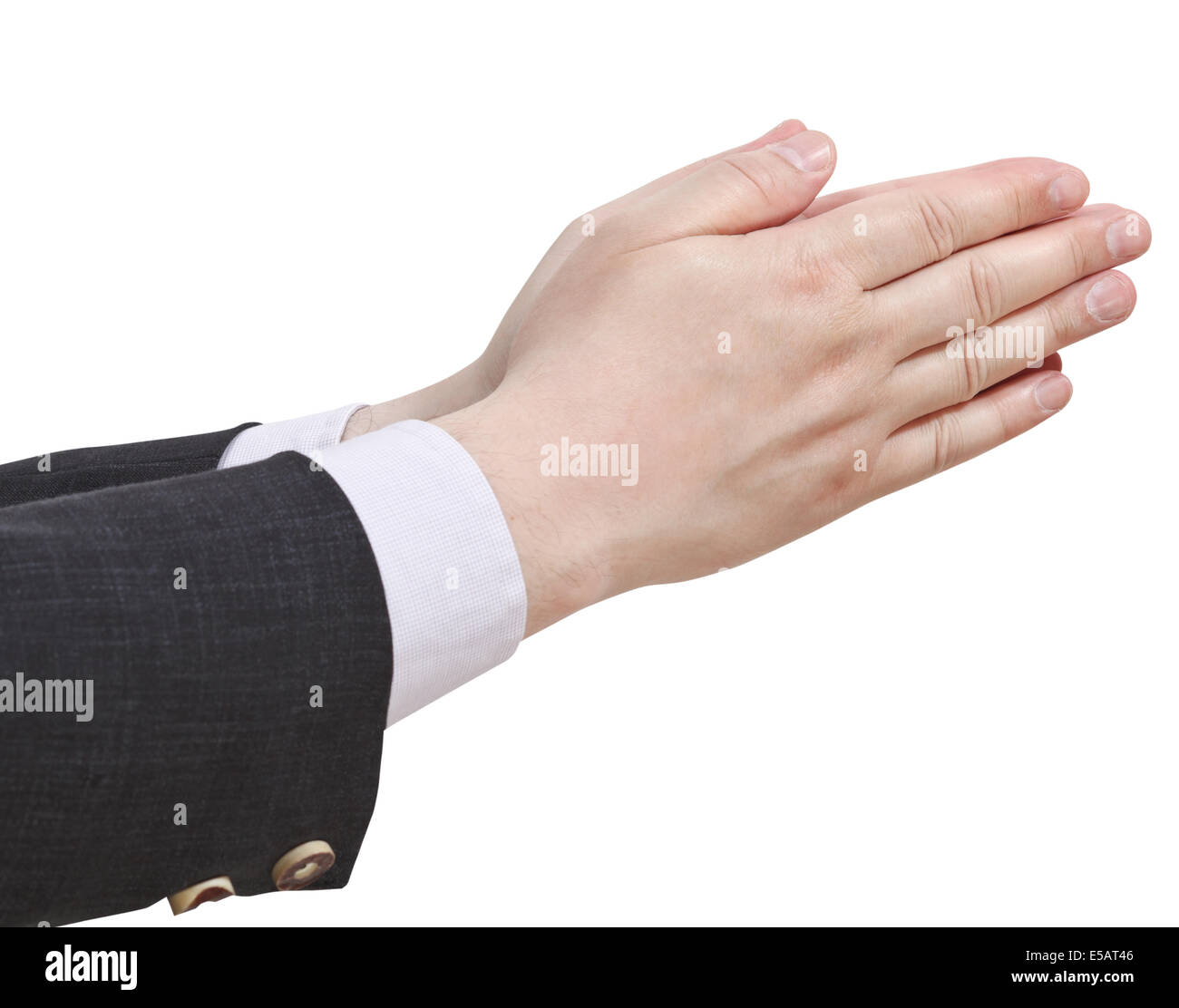 Due mani di puntamento - mano gesto isolato su sfondo bianco Foto Stock