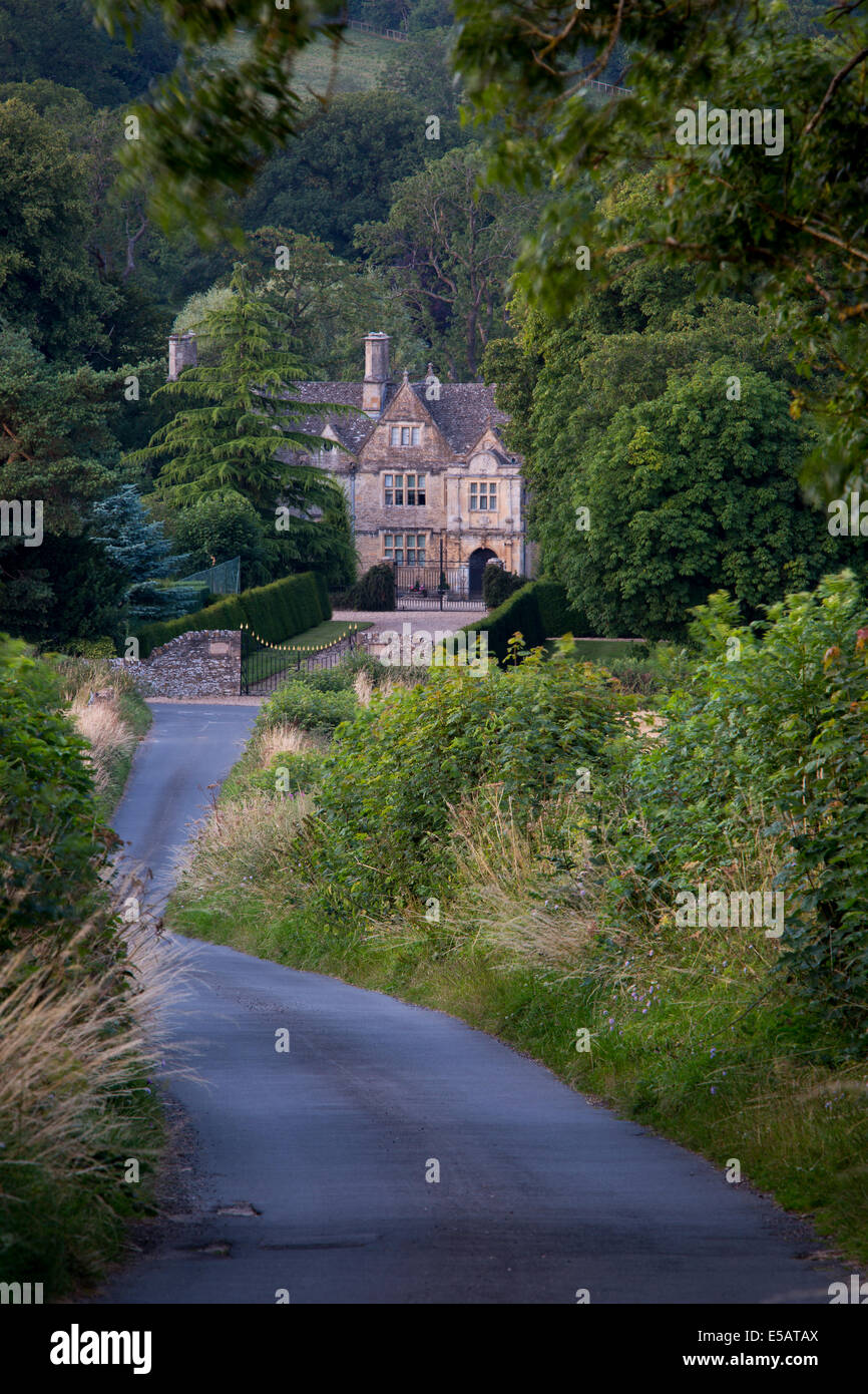 Upper Slaughter Manor House, il Costwolds, Gloucestershire, Inghilterra Foto Stock