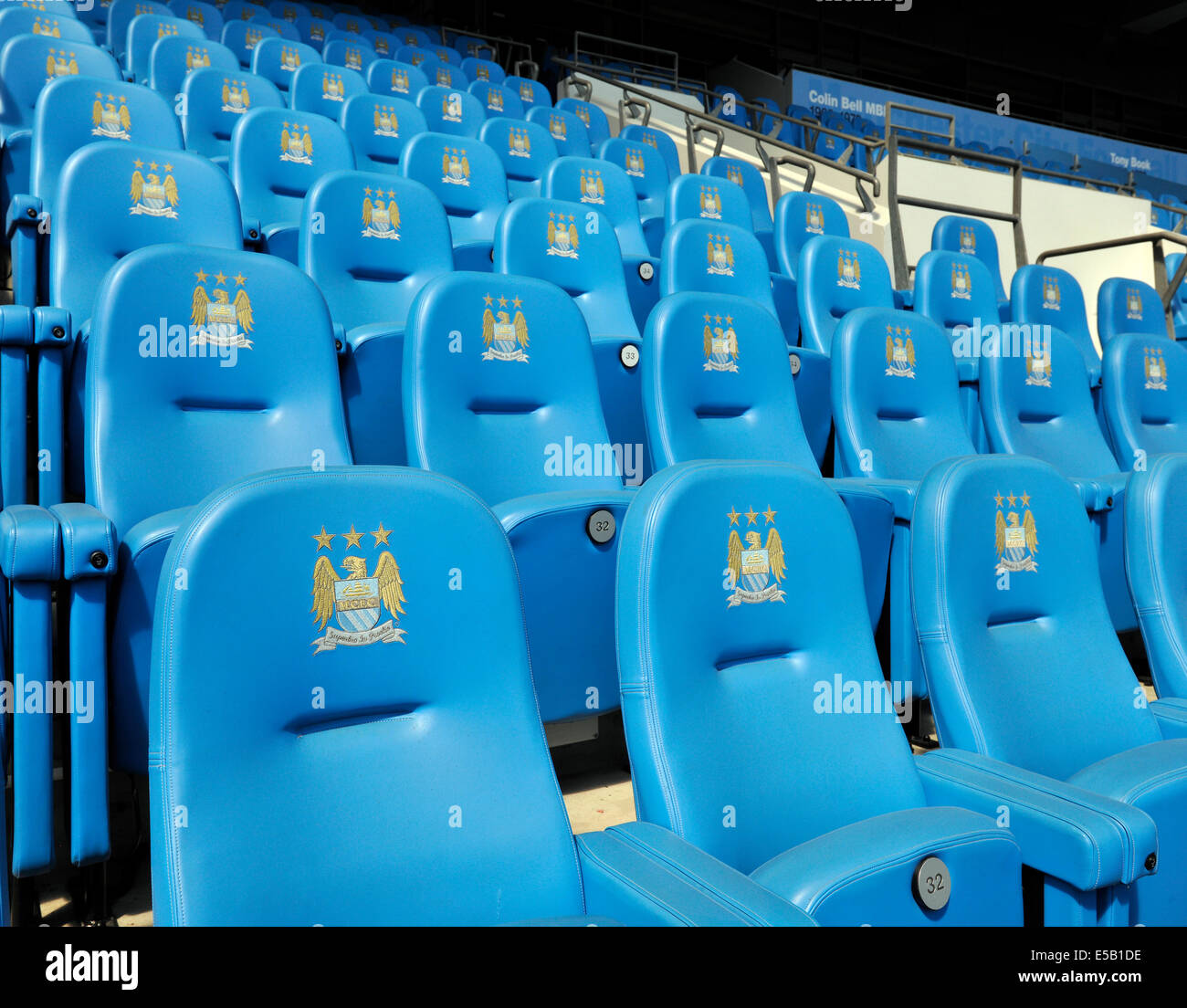 Etihad (precedentemente la città di Manchester) Stadium, casa del Manchester City Football Club, Manchester, Inghilterra, Regno Unito. Foto Stock