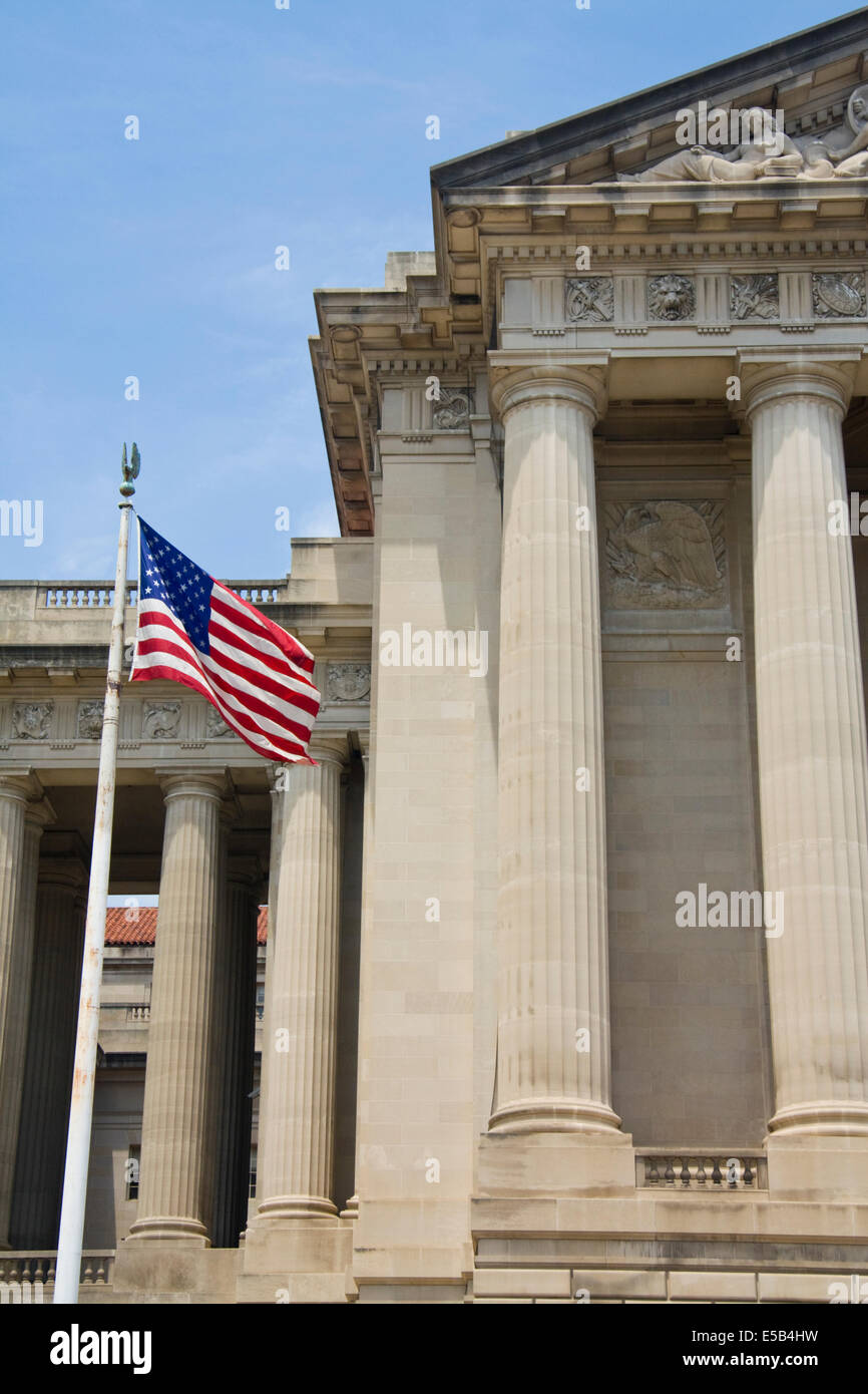 Dipartimento del Commercio, Constitution Avenue a Washington DC Foto Stock