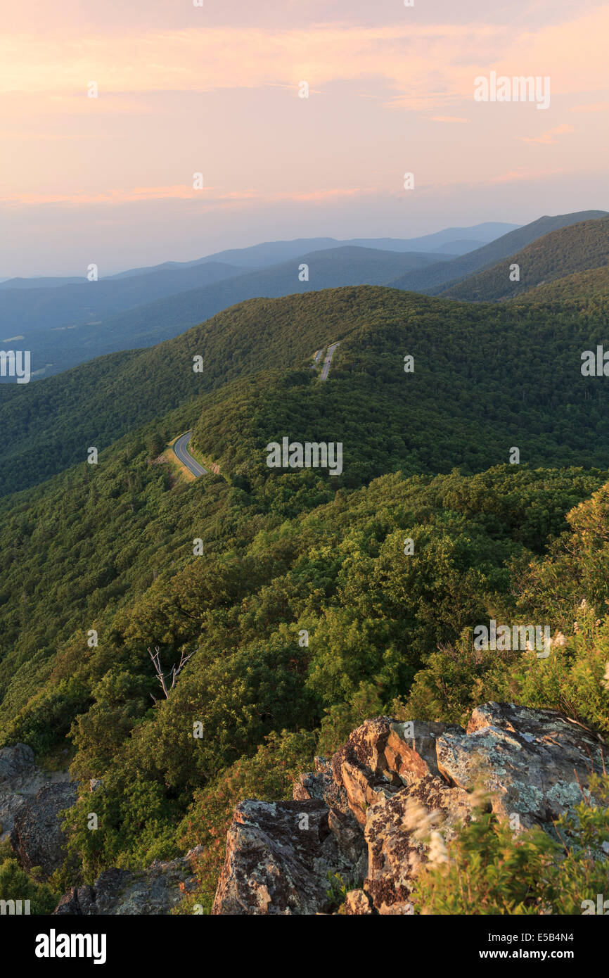 Skyline Drive e il Parco Nazionale di Shenandoah, Virginia, Stati Uniti d'America Foto Stock