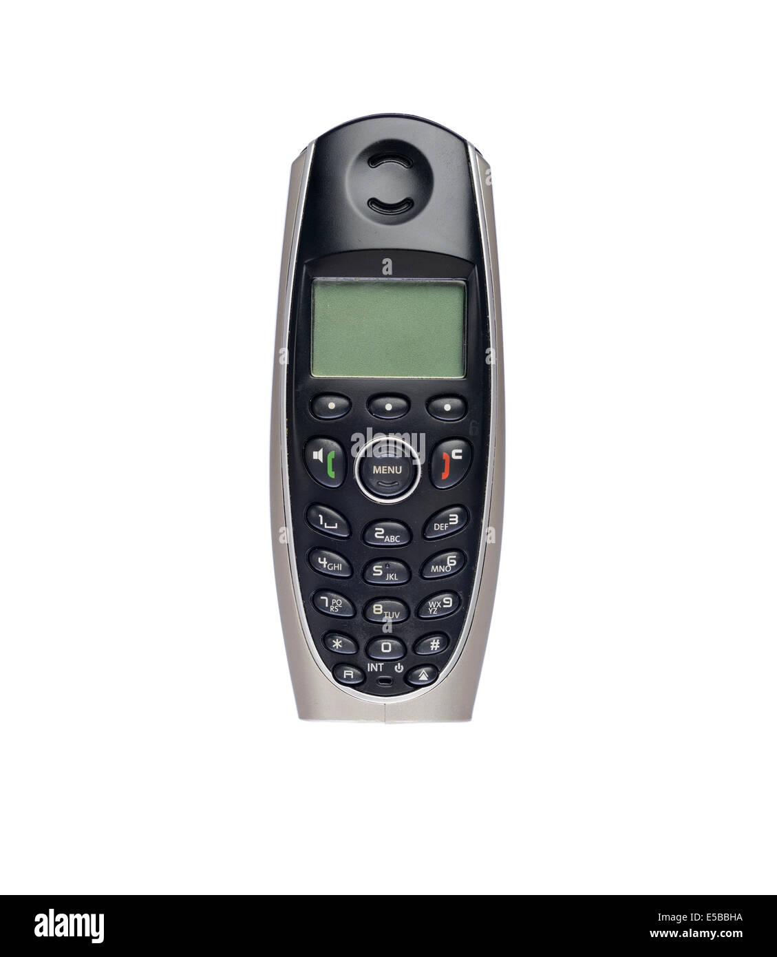 Landline telefono cordless isolati su sfondo bianco Foto Stock