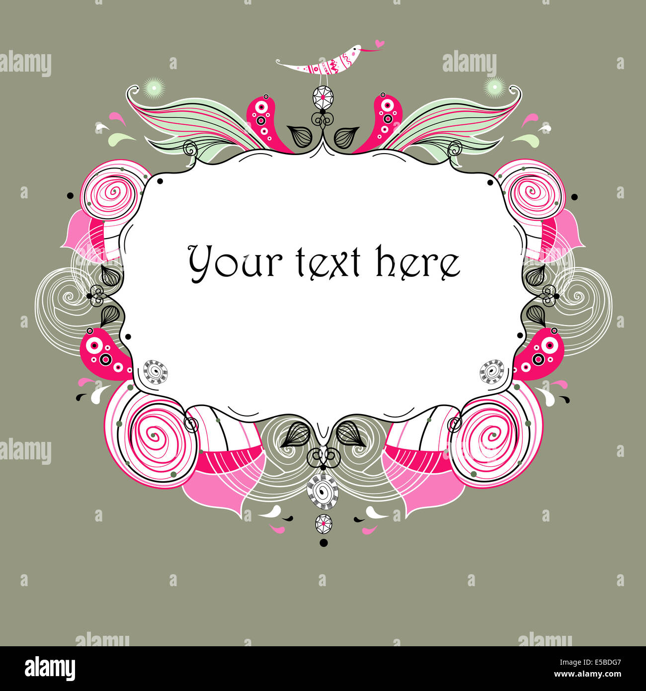 Diversi frame a trama per il testo Foto Stock