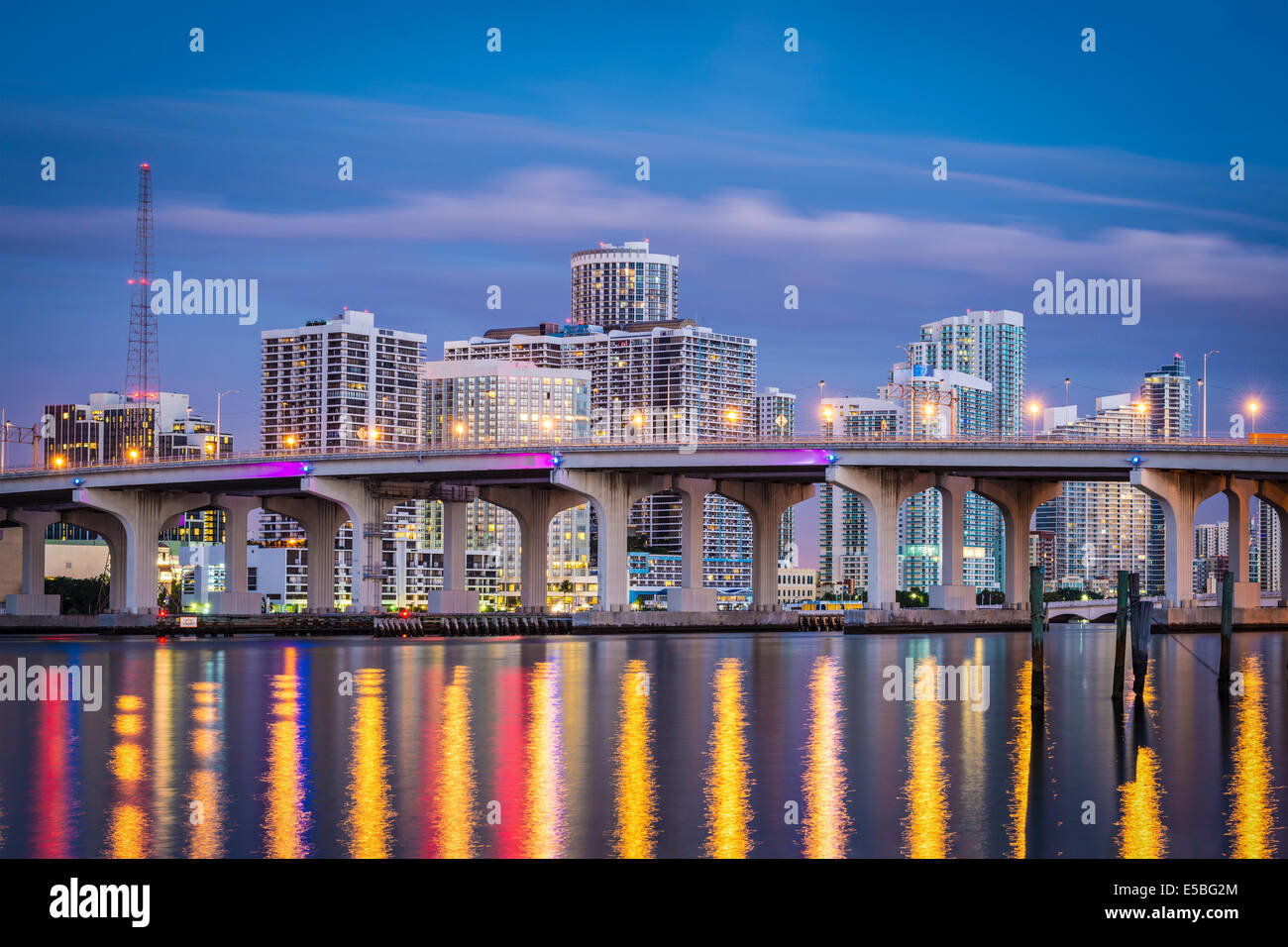 Miami, Florida, Stati Uniti d'America downtown cityscape. Foto Stock