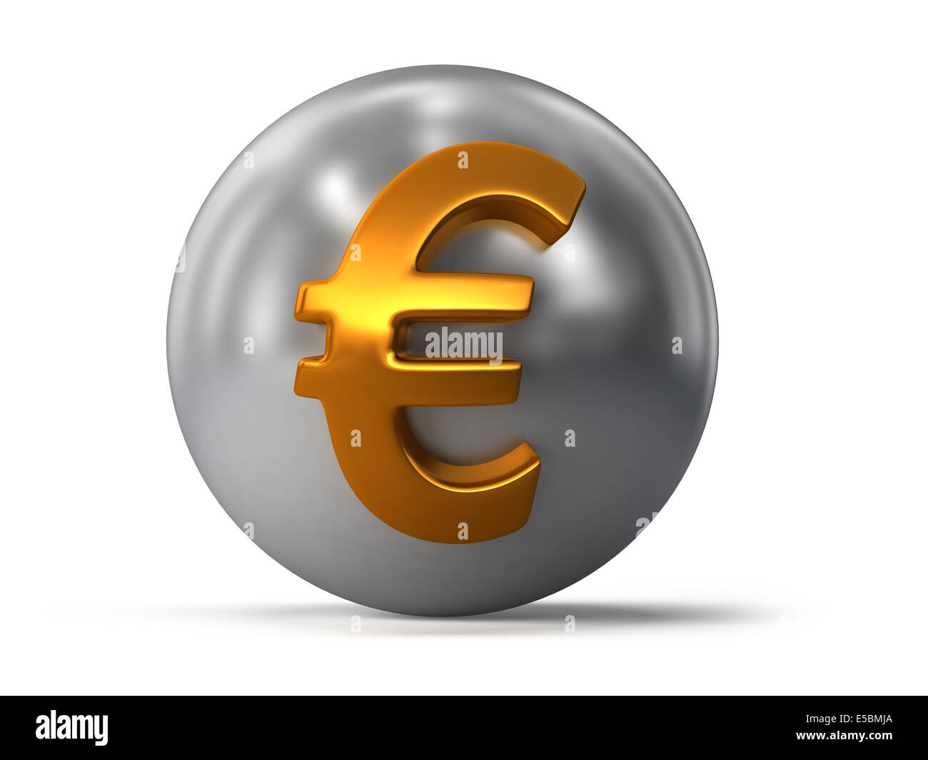 Golden valuta euro segno sulla sfera. Illustrazione delle finanze Foto Stock