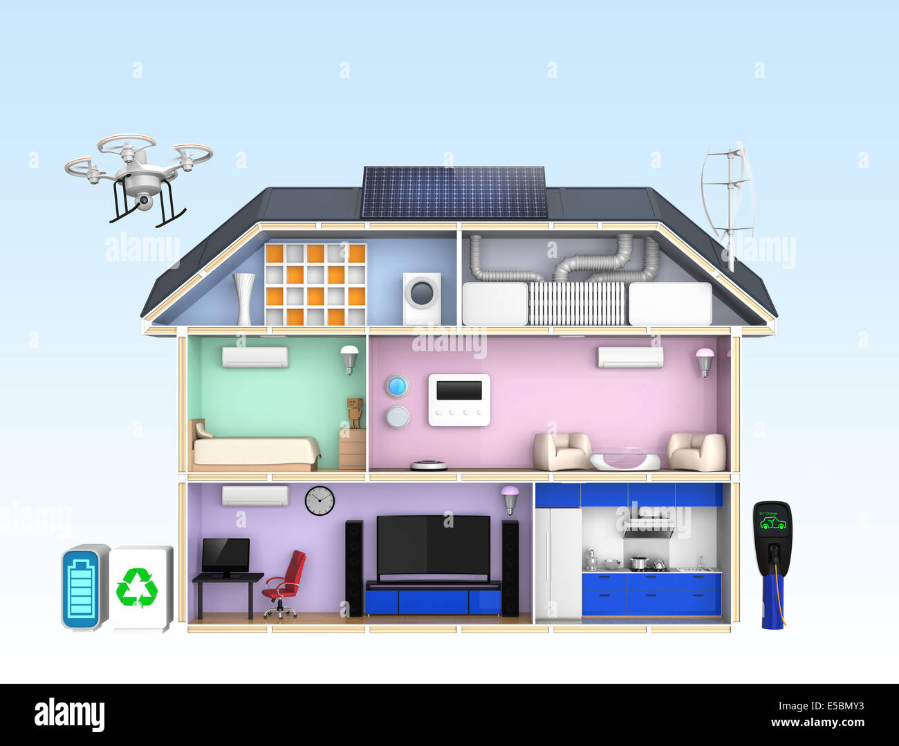Smart house con energia apparecchi efficienti Foto Stock