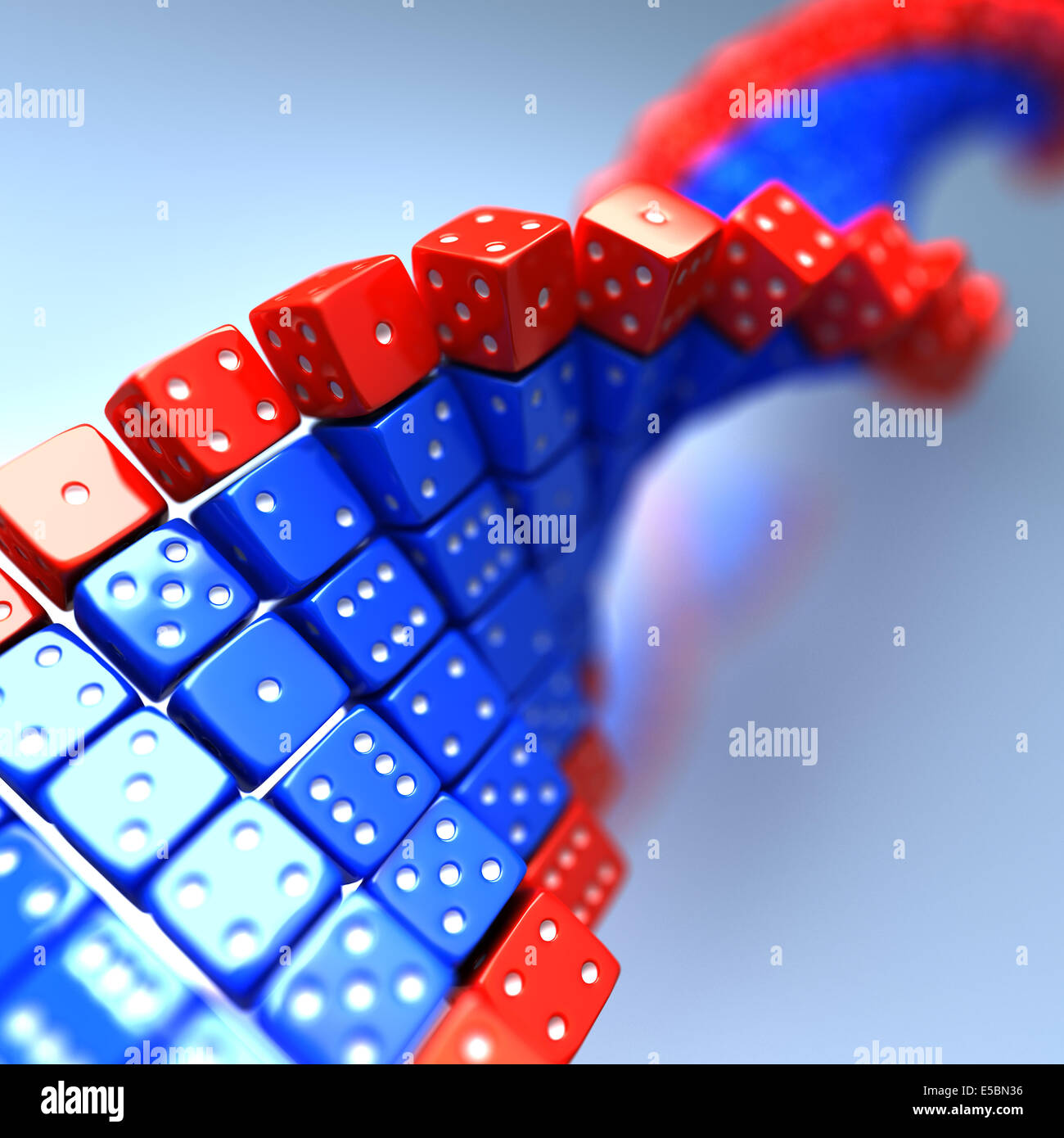 Fatta di DNA del gioco di dadi. Scienza concettuale 3d illustrazione Foto Stock