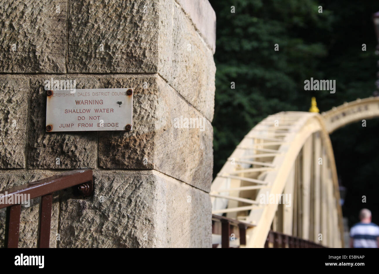 Ripristinato ponte giubilare in Matlock Bath che era stato costruito nel 1887 per contrassegnare il Giubileo d oro della regina Victoria Foto Stock