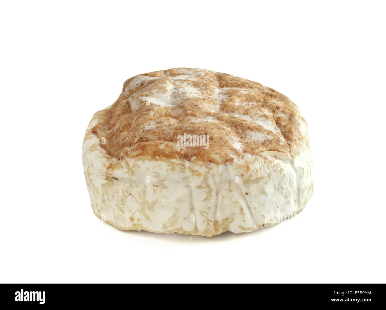 Calvados Camembert formaggio isolato su sfondo bianco Foto Stock