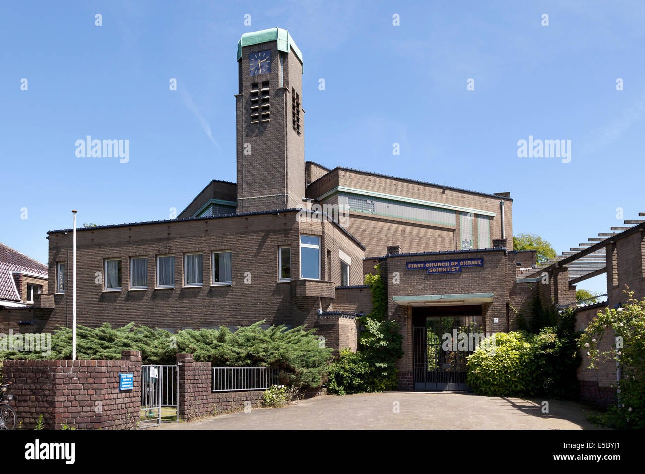 La prima chiesa di Cristo scienziato edificio progettato da H.P. Berlage a L'Aia, Olanda Foto Stock