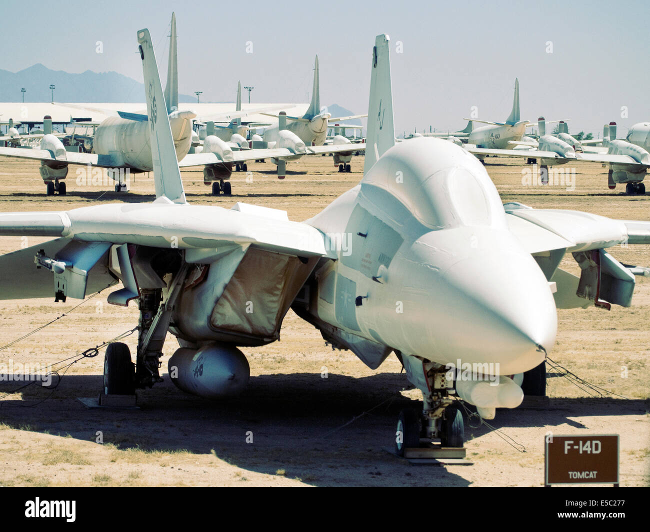 F14D Tomcat nel cimitero Davis-Monthan Air Force Base di Tucson in Arizona USA Foto Stock