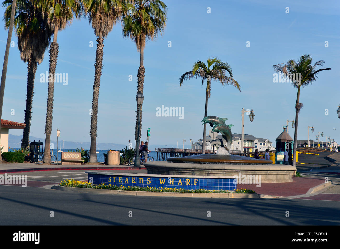 Vista di Stearns Wharf a Santa Barbara in California Foto Stock
