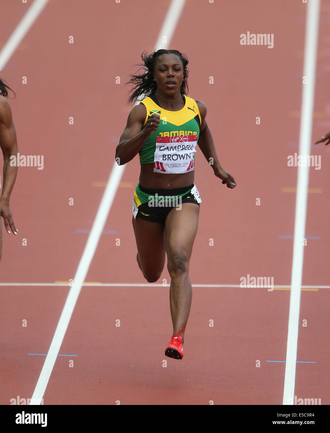 VERONICA CAMPBELL-BROWN 100 METRI HAMPDEN PARK GLASGOW Scozia 27 Luglio 2014 Foto Stock