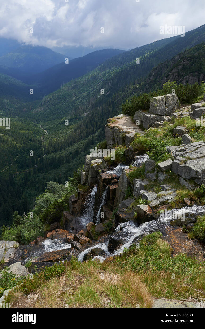 Pancava prato, Zlate navrsi, Pancava cascata, Krkonose National Park, Giant Mountains National Park, Repubblica Ceca Foto Stock