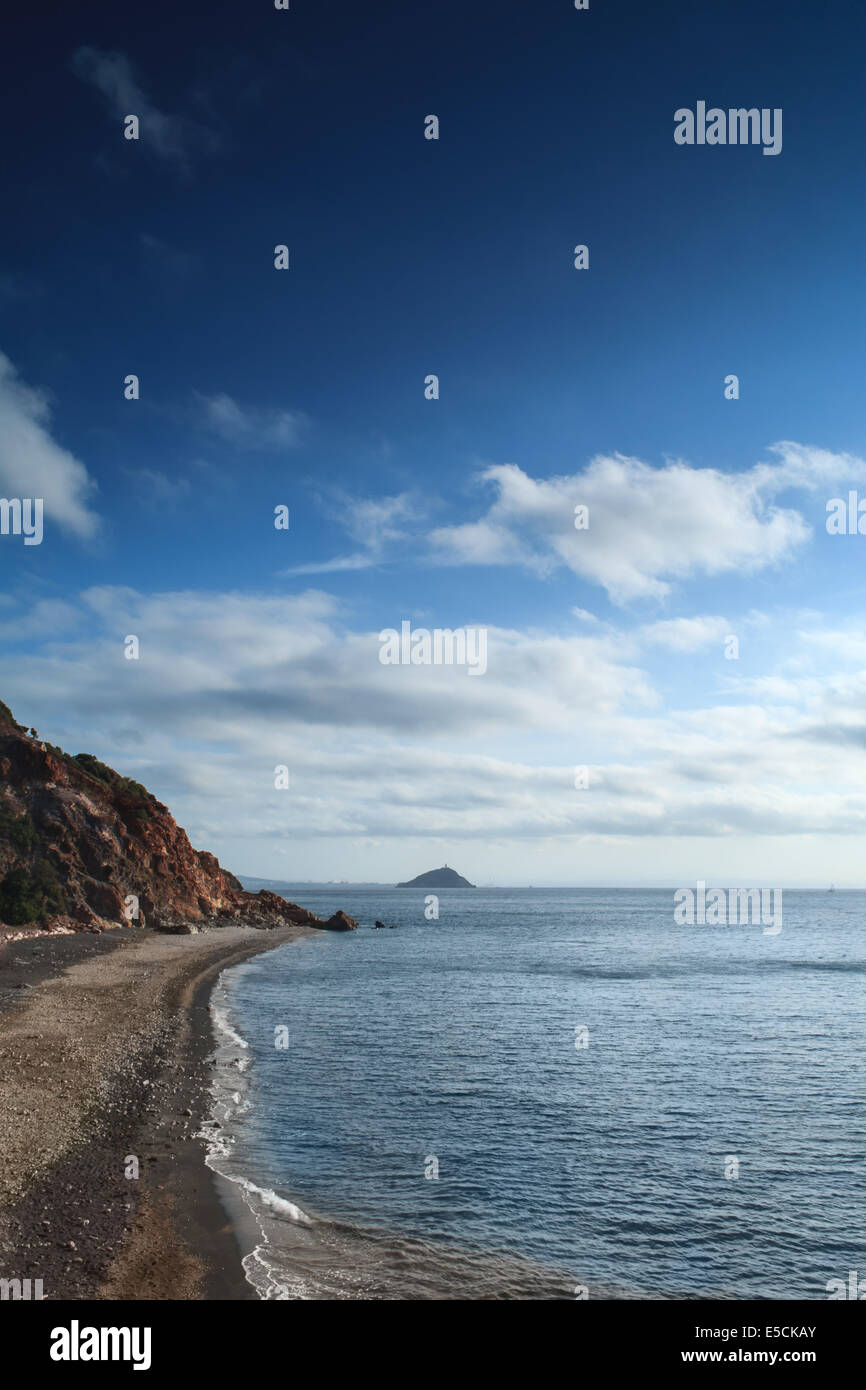Topinetti spiaggia neer Rio Marina Isola d'Elba, Italia Foto Stock