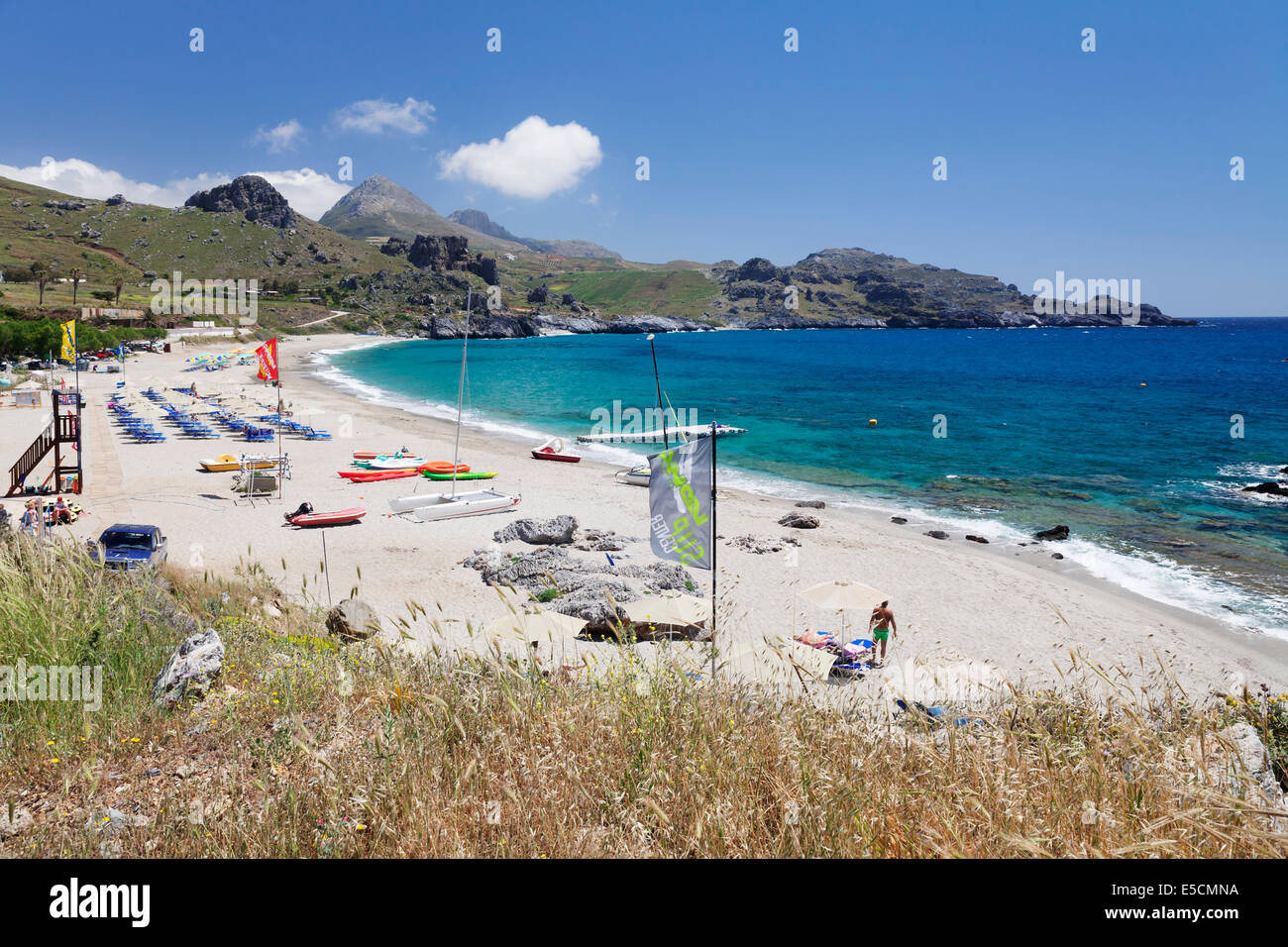 Spiaggia di Damnoni, Plakias, RETHIMNO, CRETA Meridionale, Creta, Grecia Foto Stock