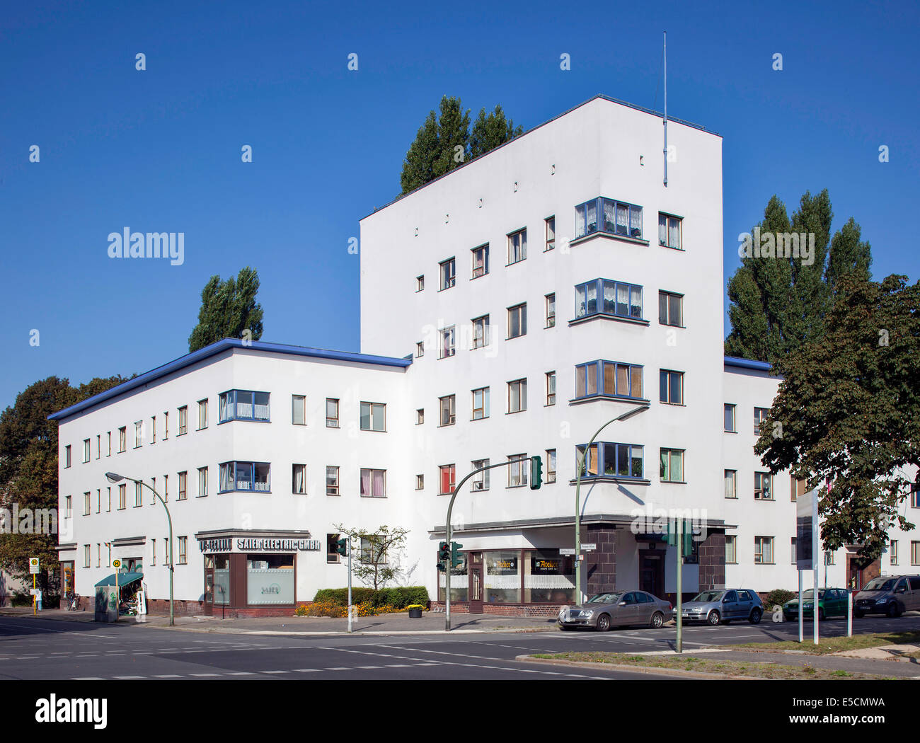 Schillerpromenade, Weiße Stadt trimestre, un sito Patrimonio Mondiale dell'UNESCO, Reinickendorf, Berlino, Germania Foto Stock