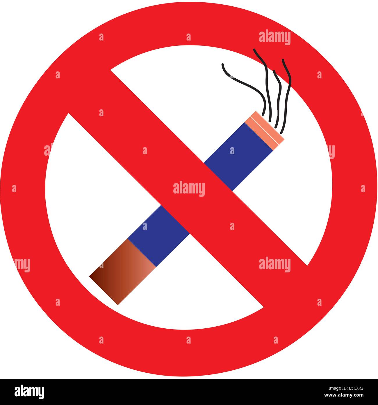 Non fumare sigarette segno Area per la sanità pubblica. Foto Stock