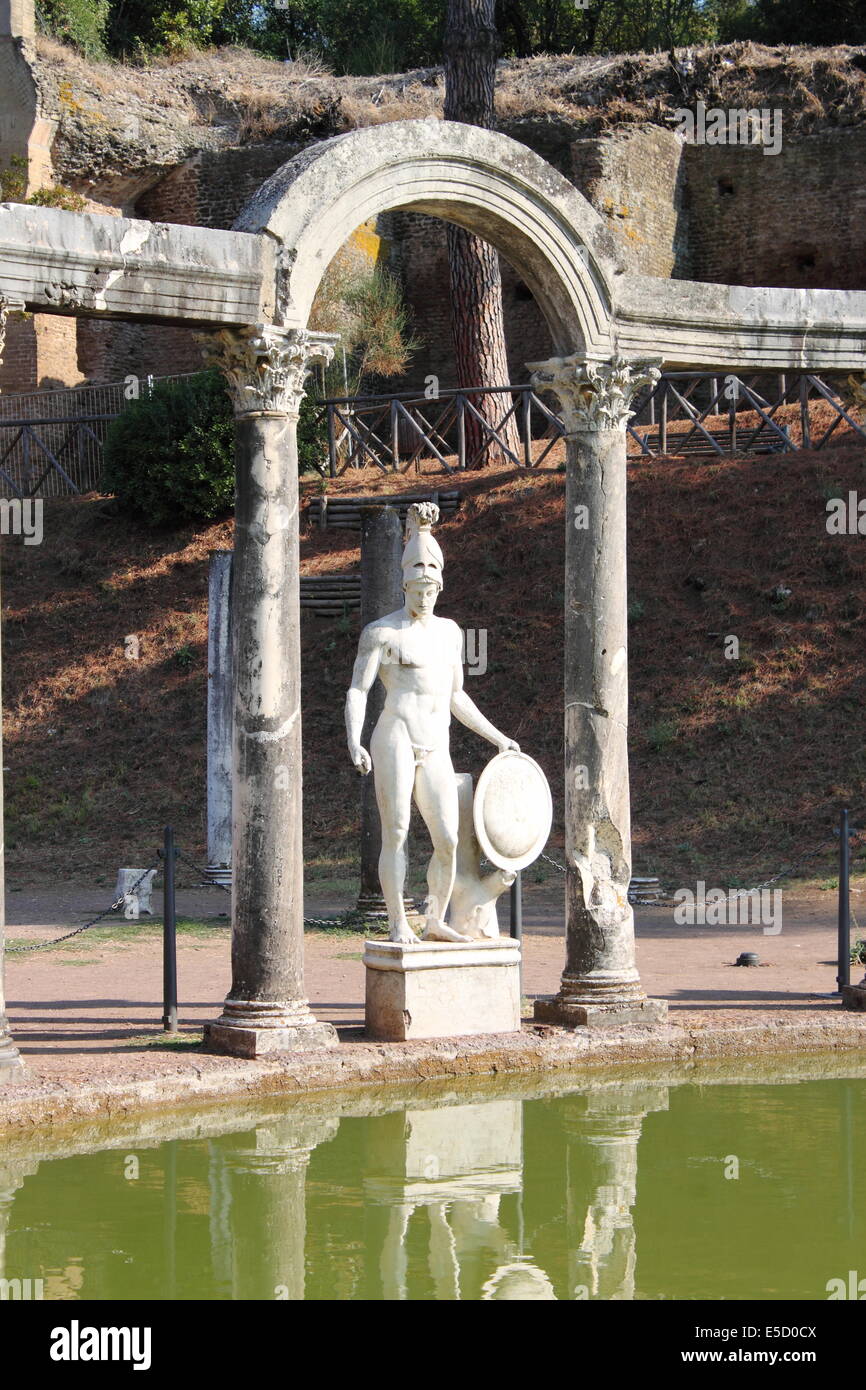 Statua di Ares nella Villa Adriana vicino a Roma, Italia Foto Stock