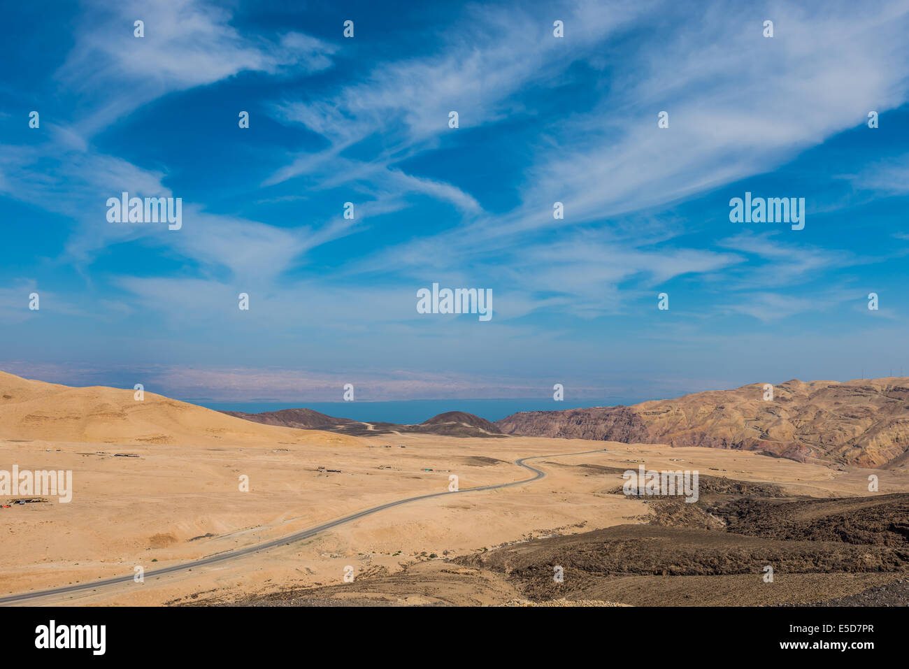 Kings Way strade del deserto Mar Morto in Giordania Foto Stock