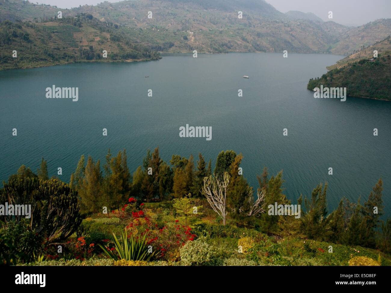 Il lago Kivu a Kibuye / Karongi, Ruanda, Africa Foto Stock