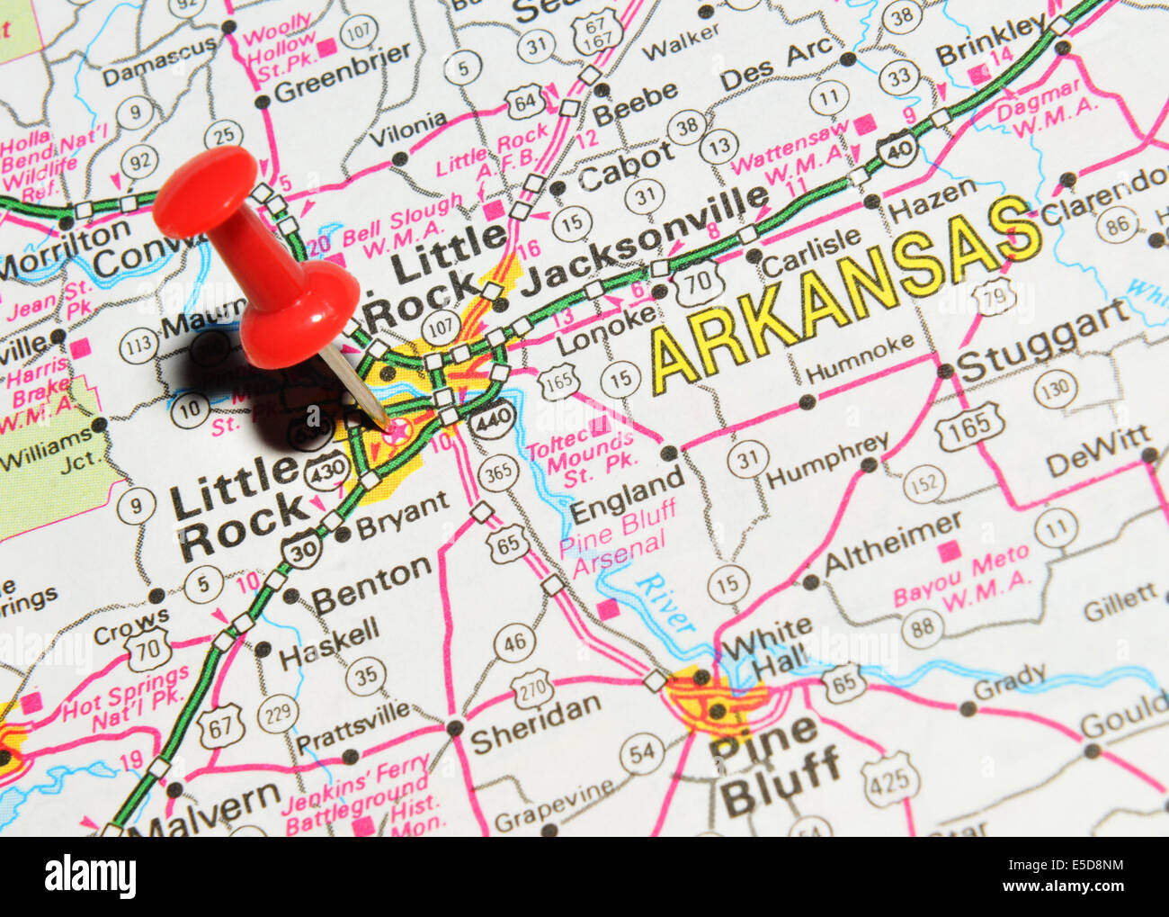 Arkansas Little Rock a noi mappa Foto stock Alamy