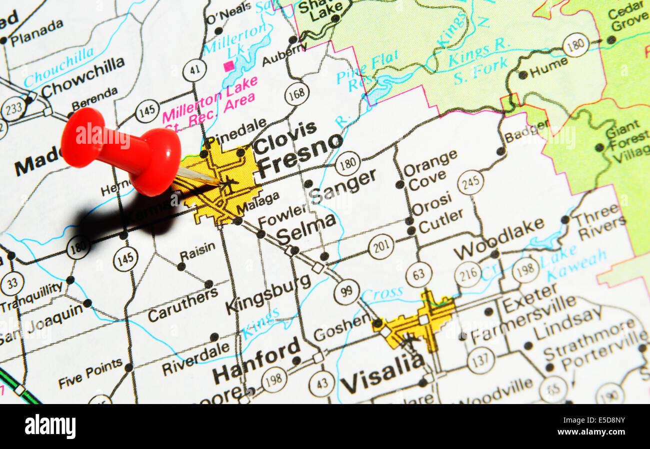 Fresno a noi mappa Foto Stock