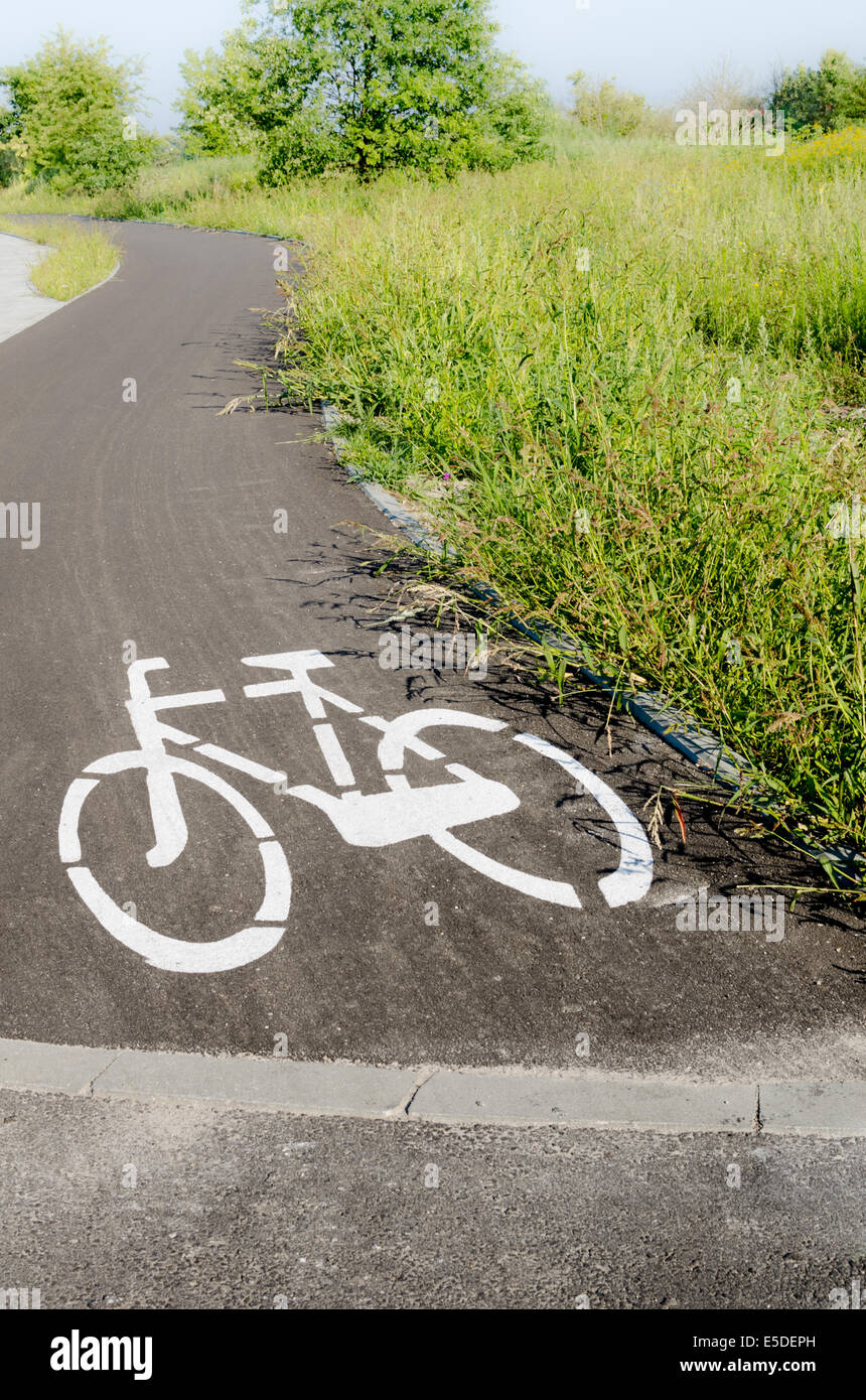 Bike road sign simbolo dipinto Foto Stock