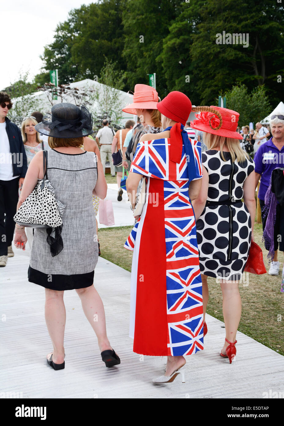 Vestito da Union Jack Flag, a Tatton Park, RHS Flower Show. Foto Stock