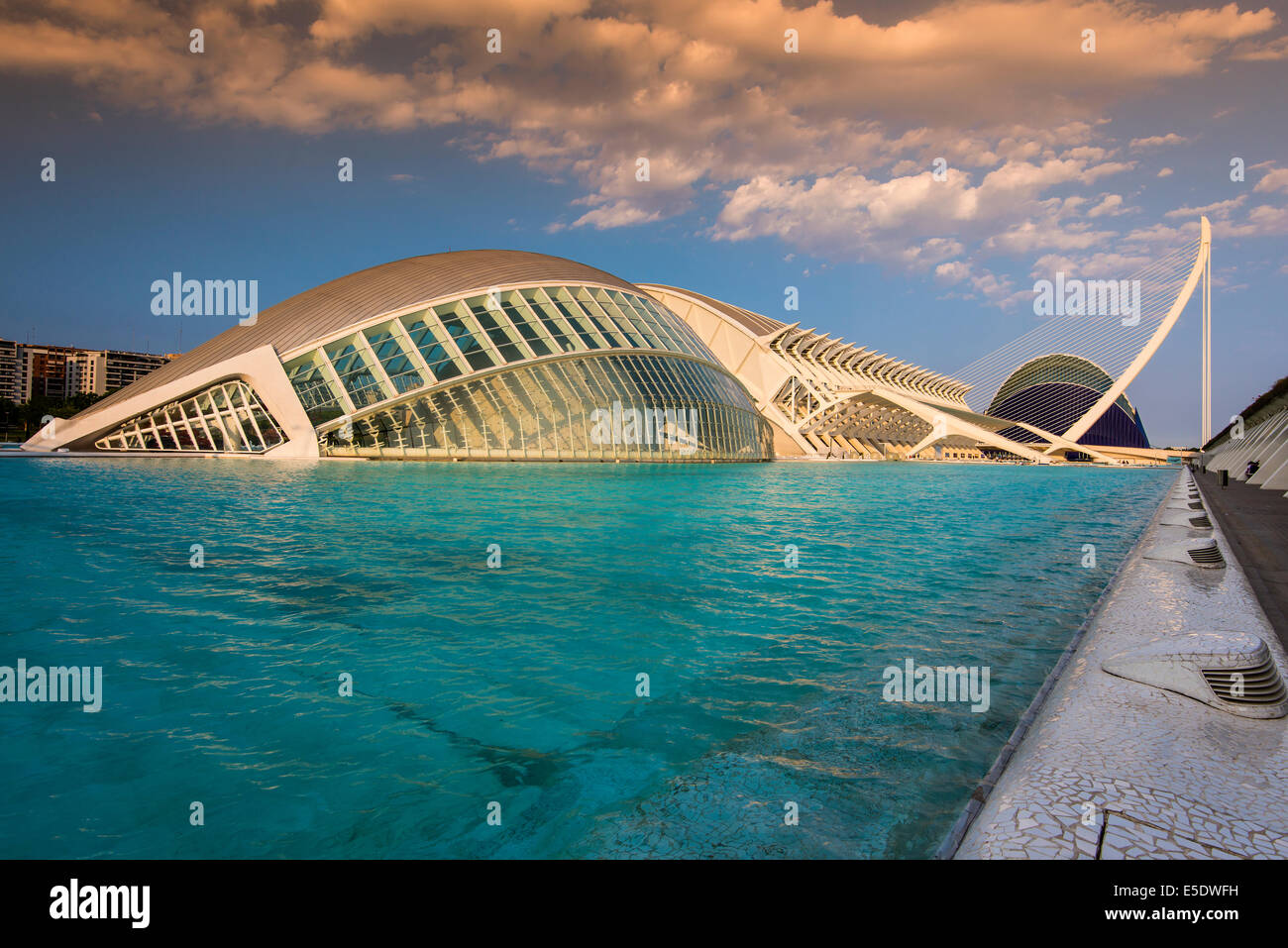 Ciudad de las Artes y las Ciencias o Città delle Arti e delle Scienze di Valencia, Comunidad Valenciana, Spagna Foto Stock