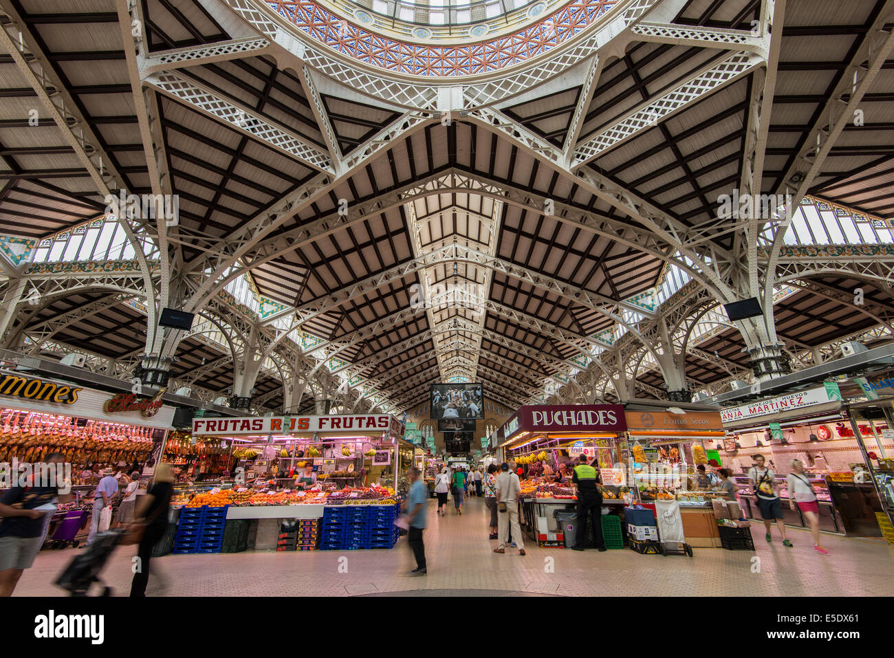 Interno del Mercado Central, Valencia, Comunidad Valenciana, Spagna Foto Stock