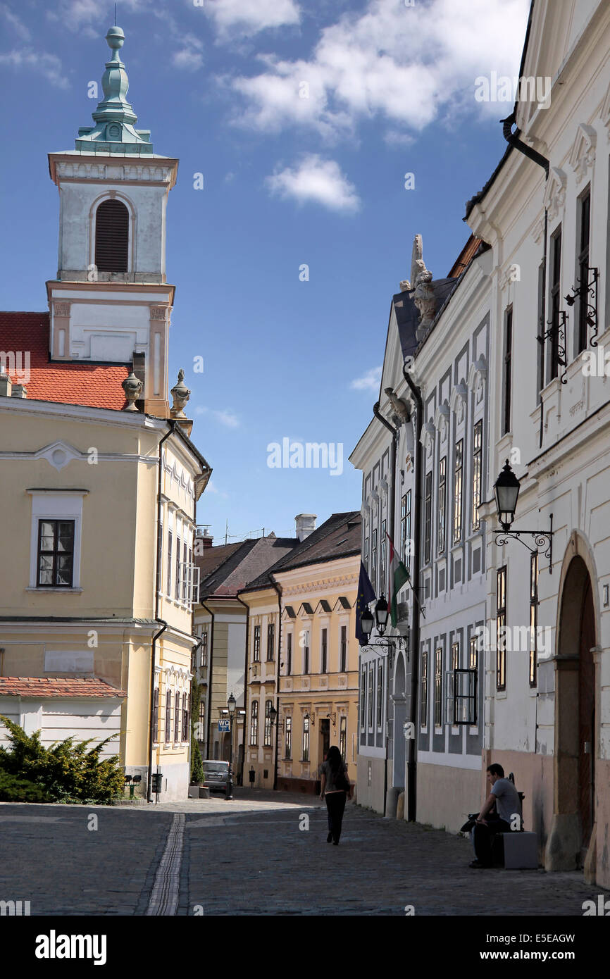 Chiesa Piarista nel quartiere del castello in Veszprem, Ungheria Foto Stock