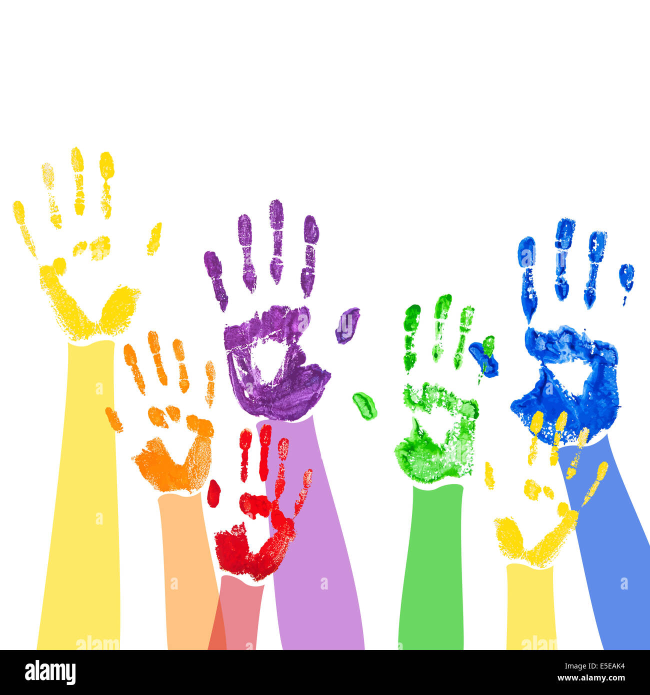 Sfondo astratto con luminosi multicolori mano di vernice di stampe Foto Stock