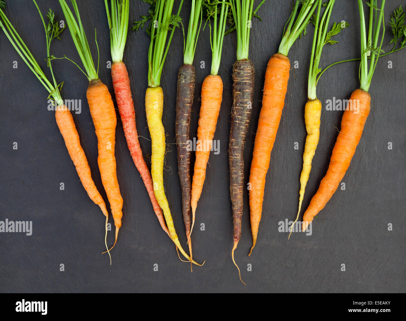 Un mazzetto di patrimonio organico o cimelio di carote Foto Stock