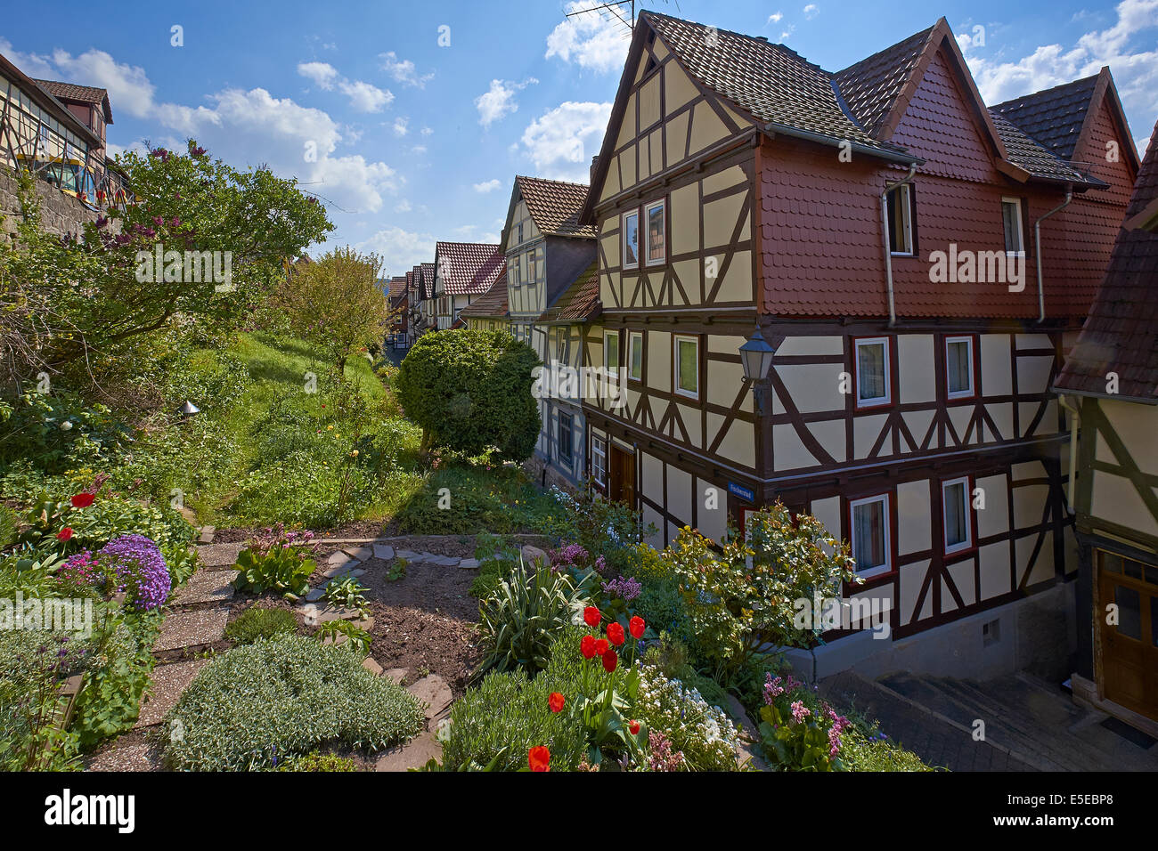 Case in Fischerstad in Bad Sooden-Allendorf, Hesse, Germania Foto Stock