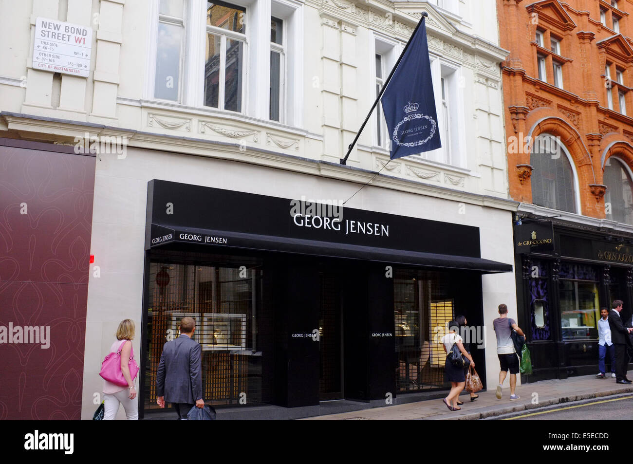 GEORG JENSEN Design Jewellery store su New Bond Street, Londra Foto Stock