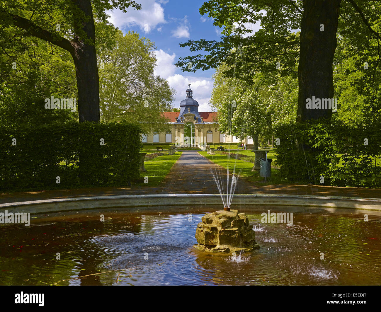 Aranciera nel Parco Seckendorff in Meuselwitz, Turingia, Germania Foto Stock