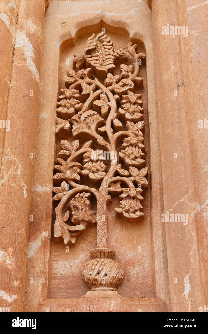 Ornato su un türbe o tomba, Ishak Pasha Palace, İshak Paşa Sarayı, Dogubayazit, Doğubeyazıt, Doğubeyazıt Foto Stock