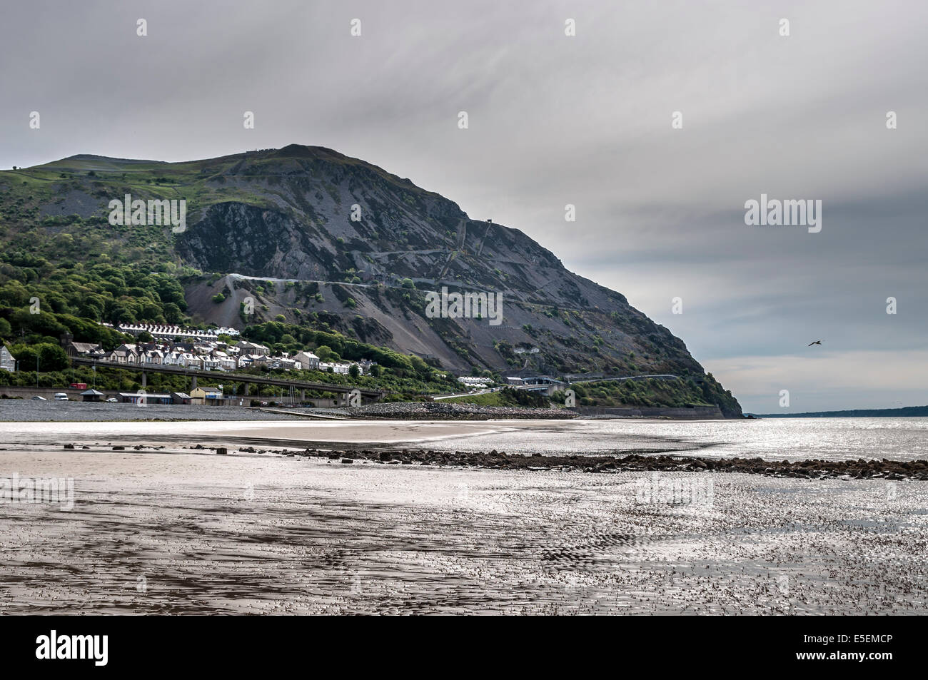 Penmaenmawr beach il Galles del Nord Foto Stock