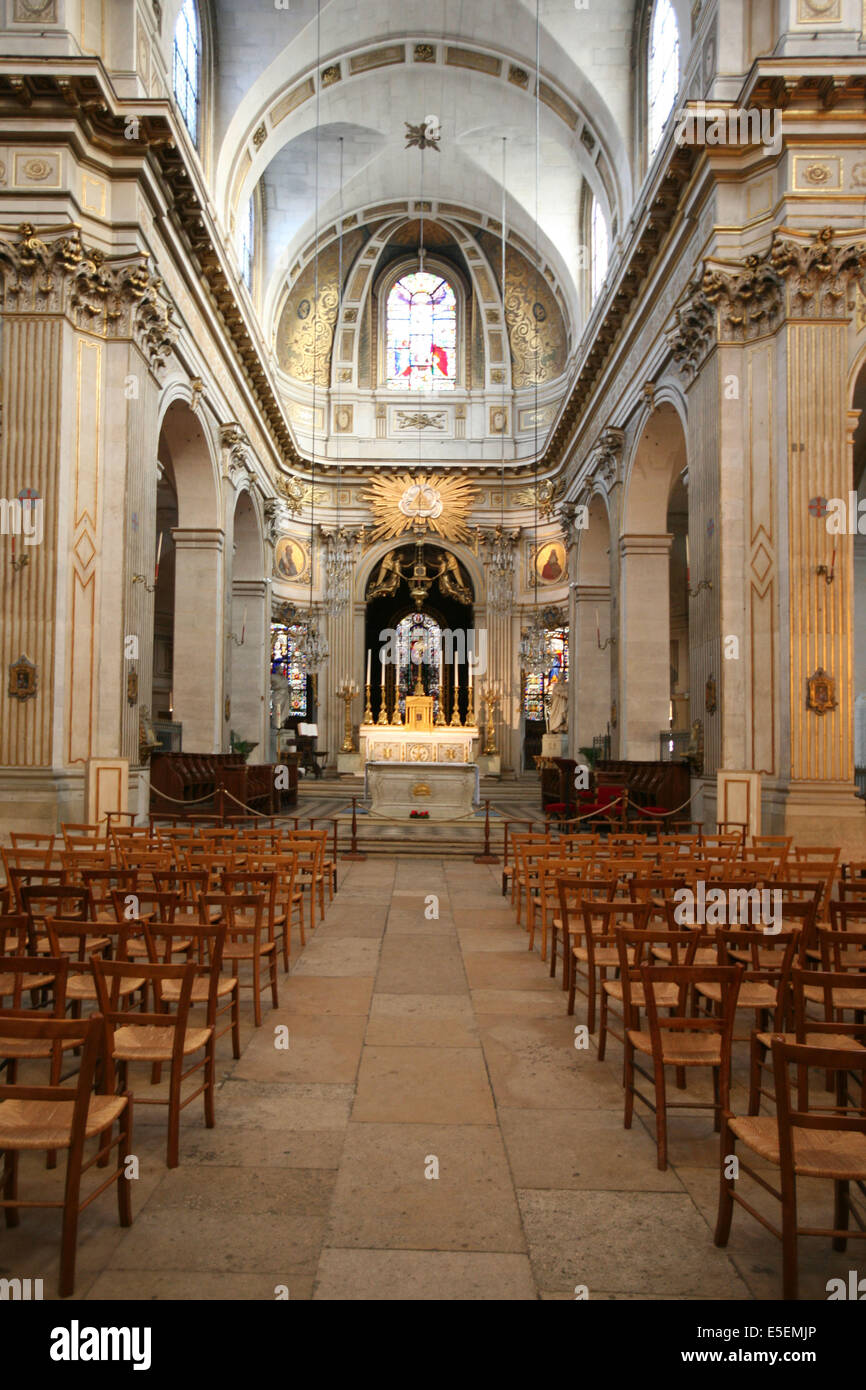 Francia, parigi 4e, ile saint Louis, eglise Saint Louis en l'ile, nef, voute, Foto Stock