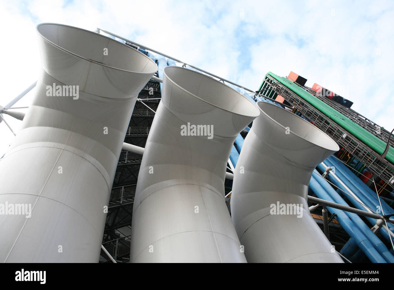 Francia, parigi 4e, beaubourg, Centre Pompidou, parvis, facciata, architettura richard rogers et renzo piano, rue du renard, tubi, Foto Stock