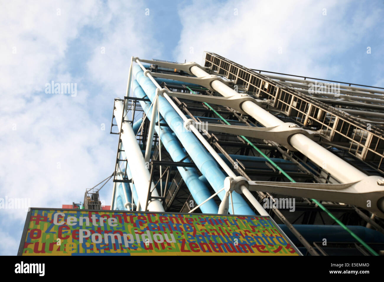 Francia, parigi 4e, beaubourg, Centre Pompidou rue du renard, tuyauterie, architectes renzo piano et richard rogers, tubes, Foto Stock