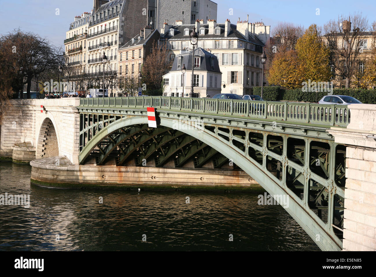 Francia, parigi 4e, ile saint Louis - pont de sully, senna, quai Henri IV, tablier metallique, Foto Stock