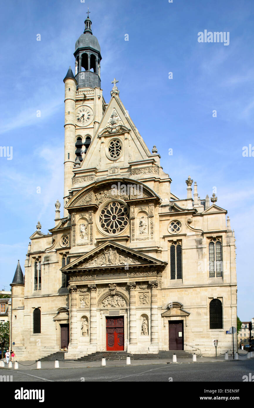 Francia, parigi 5e, quartier du pantheon, Place et eglie sainte genevieve, Foto Stock