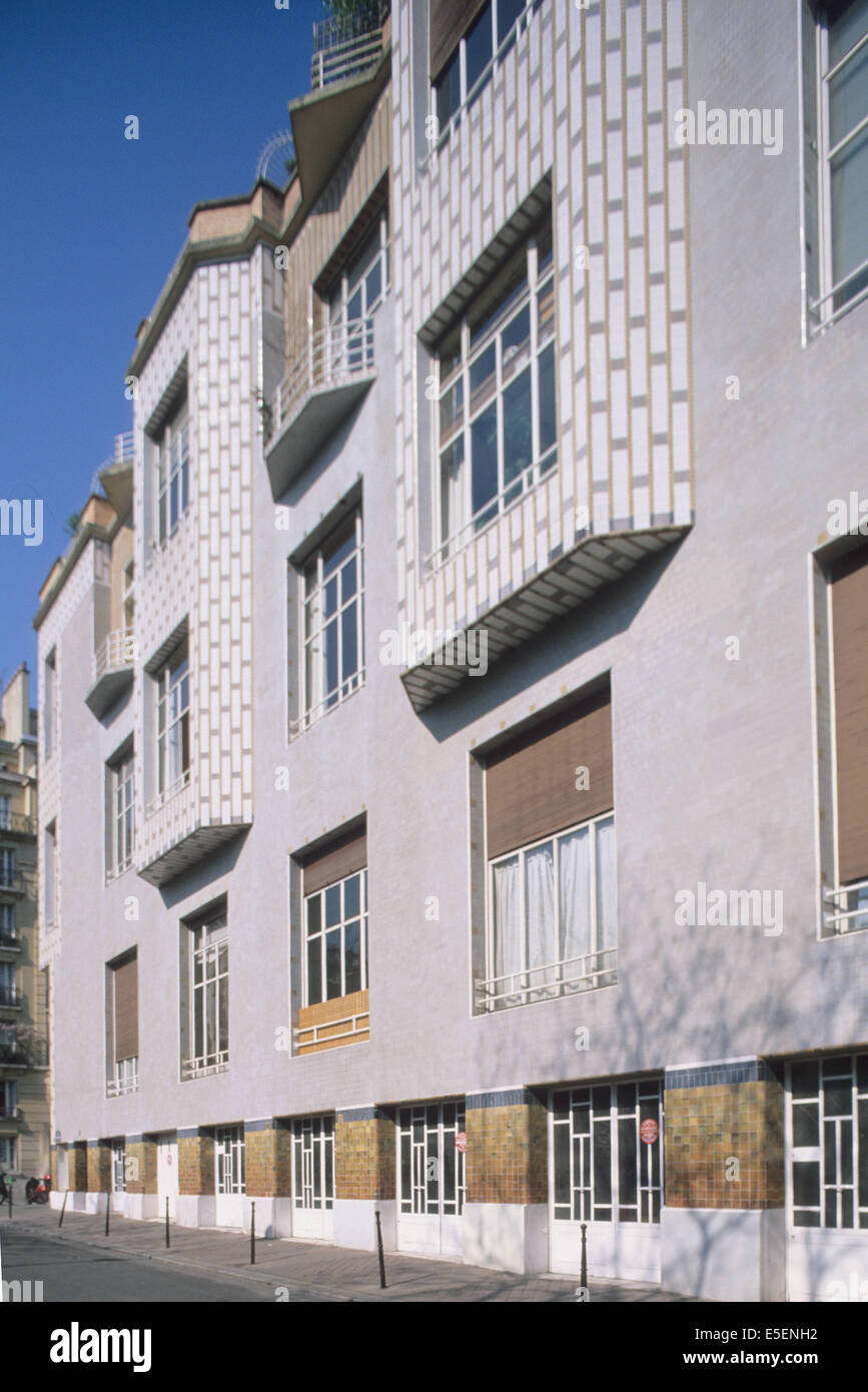 Francia, parigi 16e, studio edificio rue la fontaine/rue des perchamps, immeuble de l'architecte henri Sauvage, Foto Stock