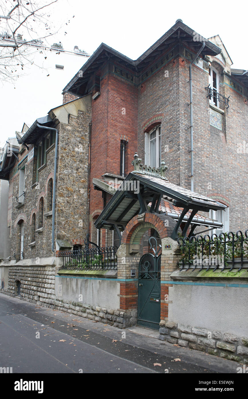 Francia, parigi 16e, 41 rue chardon lagache, hotel jassede, hotel particulier, architecte hector guimard, art nouveau, Foto Stock
