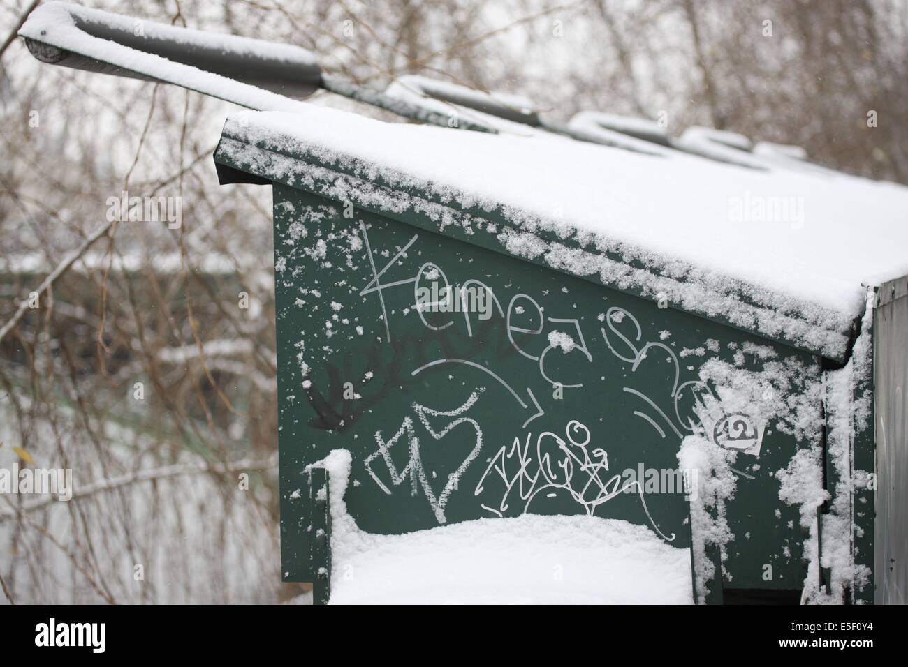 Paris sous la neige Foto Stock