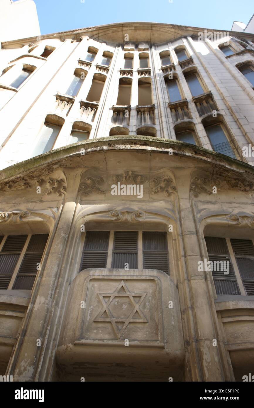 Francia, ile de france, parigi 4e circondario, le marais, rue Pavee, sinagoga, architecte hector guimard, judaisme, religione, Foto Stock