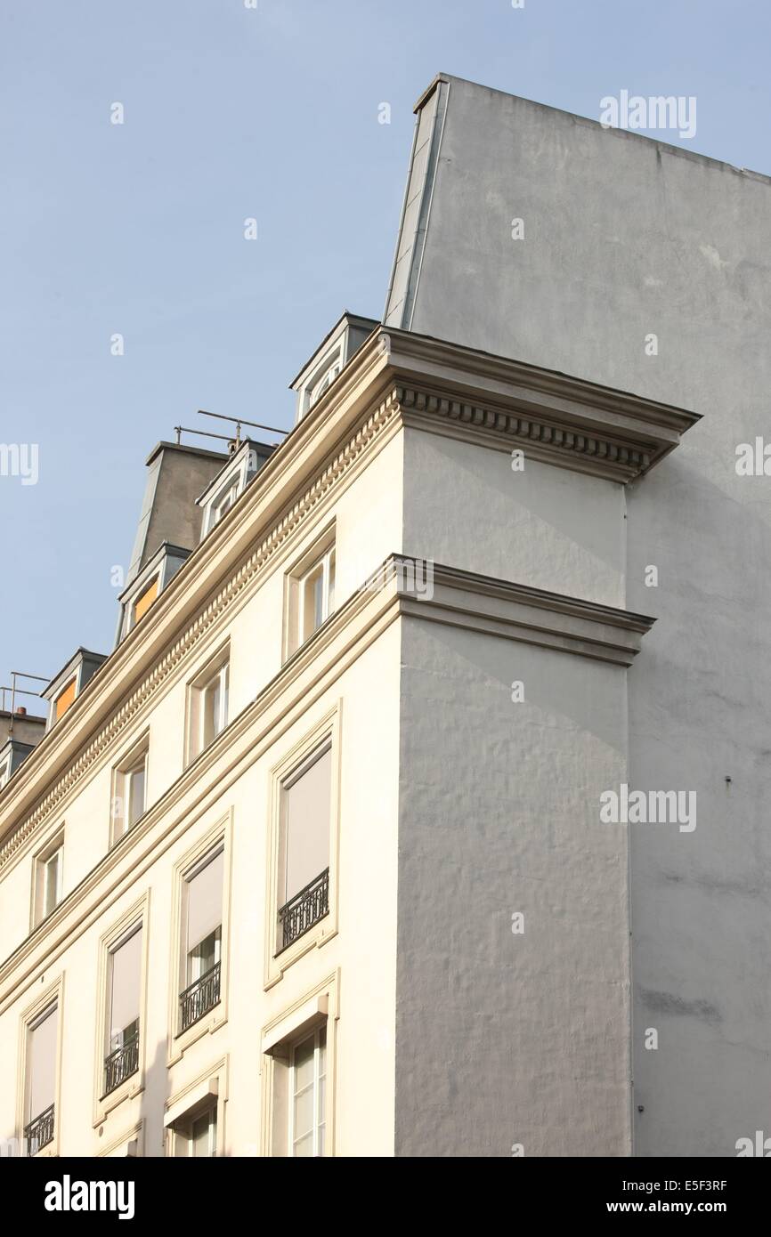 Francia, Ile de France, parigi 6e circondario, rue lobineau, facciate brute, Foto Stock