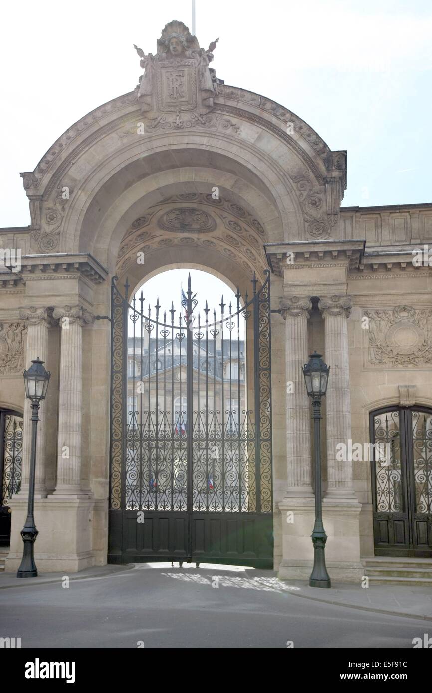 Francia, ile de france, parigi 8e circondario, rue du faubourg saint honore, palais de l'elysee, president de la republique, palais Presidentiel, etat, batiment, hotel particulier Data : 2011-2012 Foto Stock